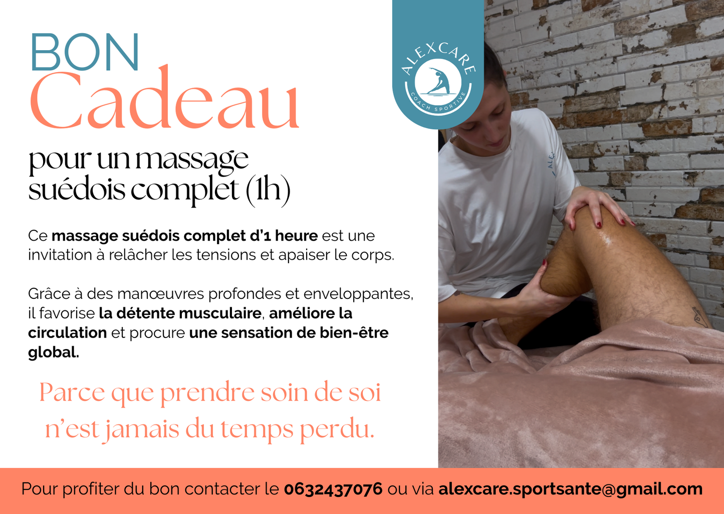 Tarjeta regalo - 1 hora de masaje sueco